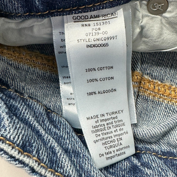 Good American Good Classic Jeans Distressed High Rise Indigo065 Women 6/28 NWT - Picture 9 of 11